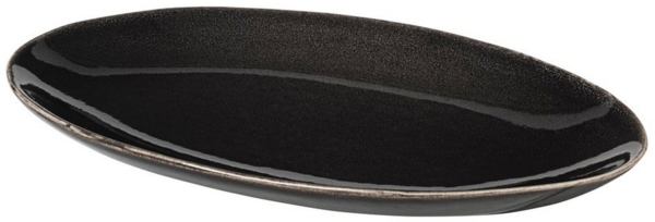 Broste Copenhagen Servierplatte Broste Copenhagen Nordic Coal kleine ovale Servierplatte 22x13,6 cm