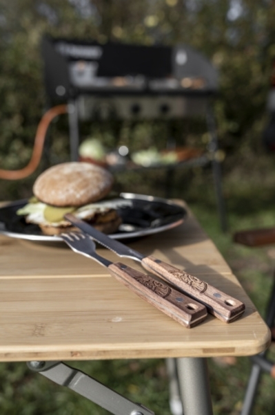 Petromax Camping Besteck 5-teiliges Besteck-Set aus Edelstahl und Walnussholz Bild 7
