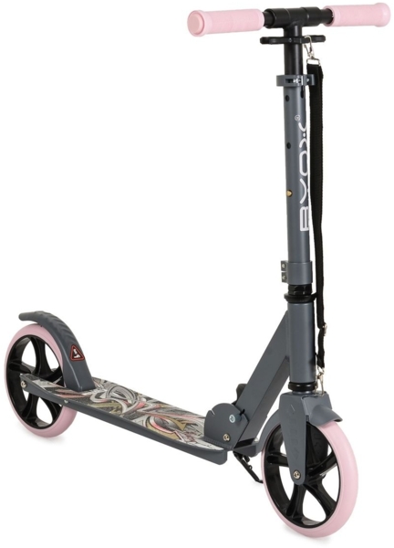 Byox Kinderroller Flurry klappbar, Seitenständer, höhenverstellbar, PU-Räder rosa