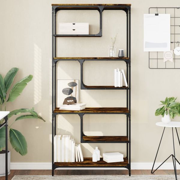 vidaXL Bücherregal Räuchereiche 81x36x176 cm Holzwerkstoff 836225