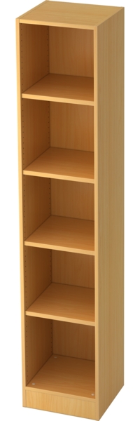 bümö office Regal Buche, Standregal Holz - Aktenregal für Ordner & Bücher, Bücherregal 40 cm schmal, 5 OH Regal Wand, Büroregal, Holzregal, Ordnerregal, Buchregal, Wandregal, Büromöbel, 6040-6