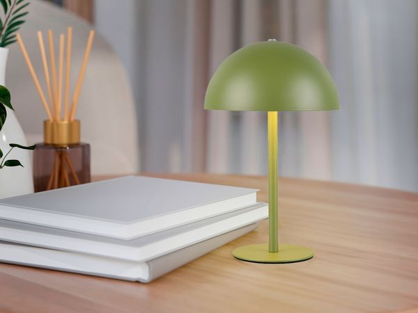 Akku Tischleuchte MUNOZ Grün dimmbar & per USB aufladbar, Höhe 21cm