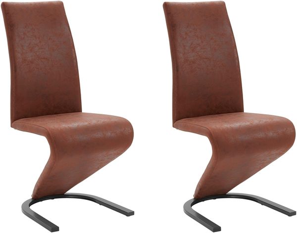 Freischwinger >Liri< (2er-Set) in Braun, Mikrofaser - 45x101x61cm (BxHxT)
