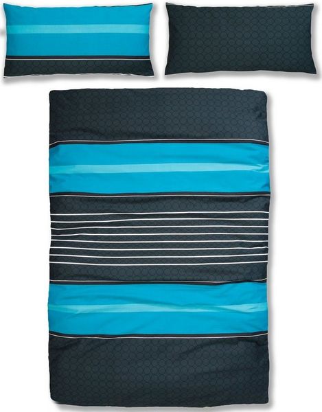 OTTO home Bettwäsche Circle, Polycotton, 2 teilig, Bettwäsche aus Baumwolle mit Streifen-Design, moderne Bettwäsche