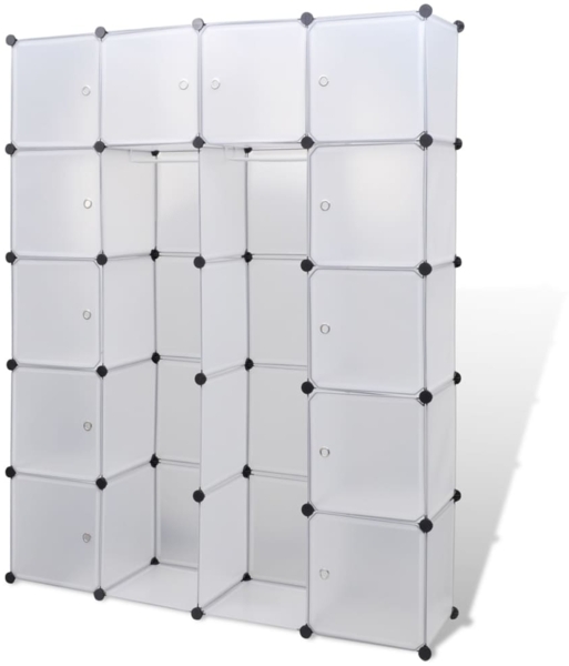 vidaXL Modularer Schrank mit 14 Fächern Weiß 37x146x180,5 cm 240500