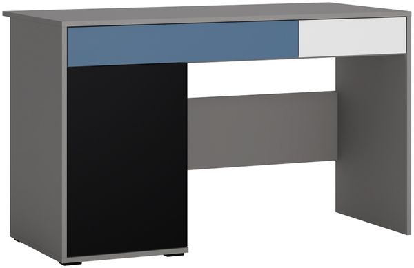Jugendzimmer Schreibtisch LIIVA-129 in grau mit schwarz, weiß, blau, B/H/T: ca. 124,4/76/60,1 cm