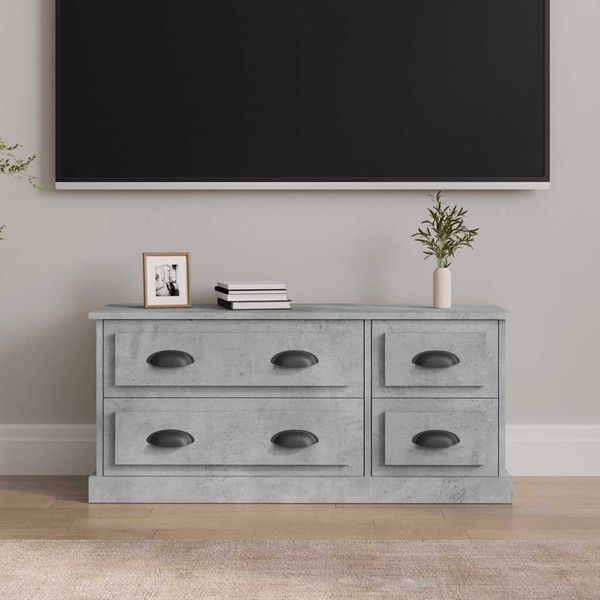 TV-Schrank, TV-Lowboard Betongrau 100x35,5x45 cm Holzwerkstoff