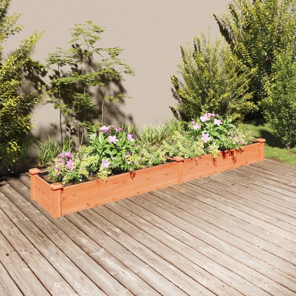 vidaXL Hochbeet mit Einsatz Braun 240x45x25 cm Massivholz Tanne 364296