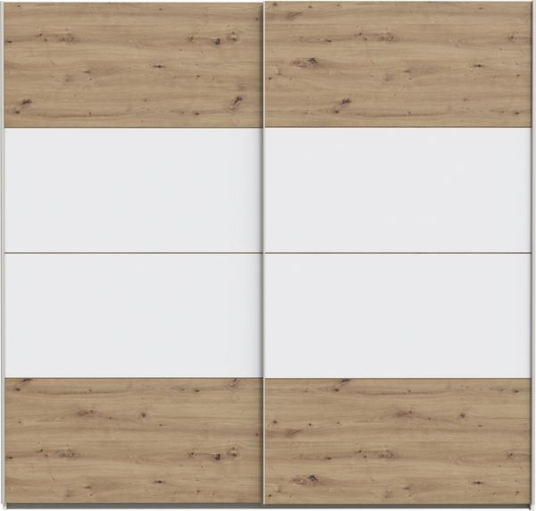 Schiebetürenschrank >SCHACH&MATT 2< in Artisan Eiche/ Weiß - 220,1x210,5x61,2 (BxHxT)