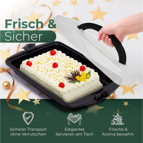 Novaliv Aufbewahrungsbox 31154-1x, Novaliv Kuchen-Transportbox (Rechteckig 45 x 30 x 9 cm), Aufbewahrungs