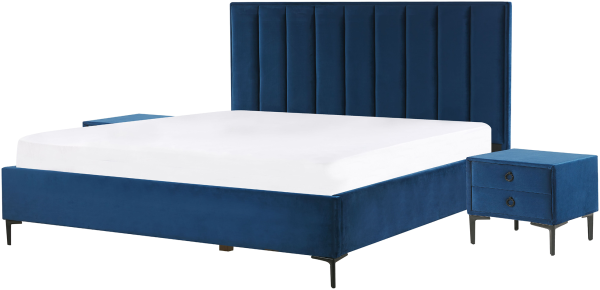 Schlafzimmer komplett Set 3-teilig blau 180x200 cm SEZANNE