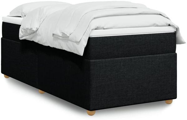 vidaXL Boxspringbett mit Matratze Schwarz 80x200 cm Stoff 3285333