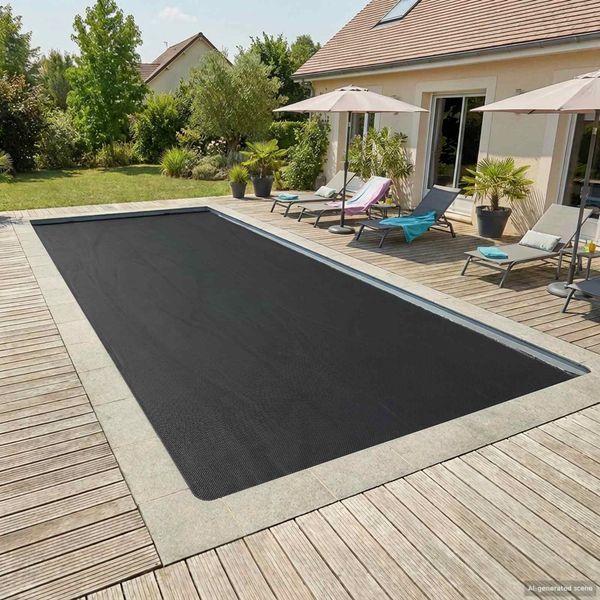 vidaXL Solar Poolabdeckung 1000x500 cm 110 μm Quadratisch PE Schwarz 42034493