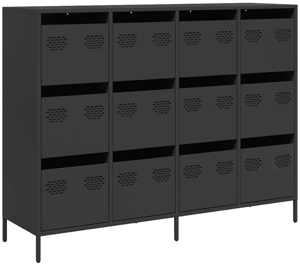 Sideboard, Kommode Schwarz 135x39x103,5 cm Kaltgewalzter Stahl j2528p