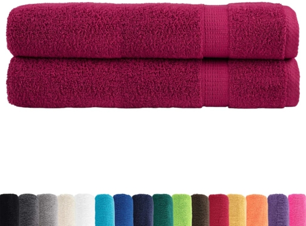 vidaXL Premium Handtücher SOLUND 2 Stk. Bordeaux 100x200 cm 600 g/m² 137221