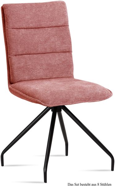 Esszimmerstuhl (8er-Set) Dianna 47x92x60 Schwarz/Rosewood