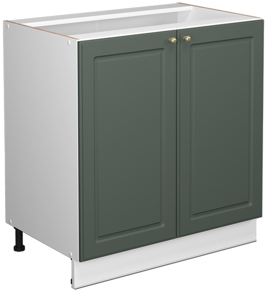 Spülenunterschrank Fame-Line Grün-Gold Landhaus 80 cm mit Regal, ohne Arbeitsplatte Vicco