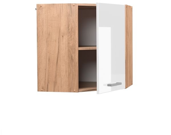 Vicco Küchenschrank Küchenzeile R-Line, Weiß Hochglanz, Eckhängeschrank 57 cm Bild 4