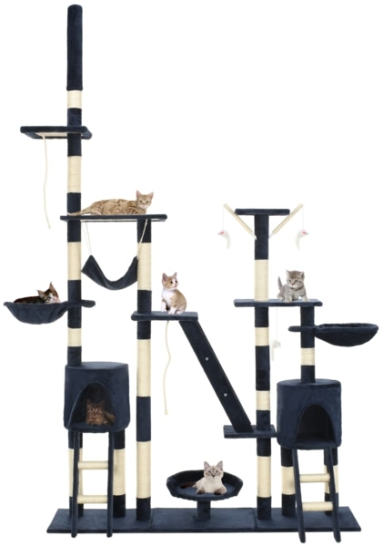 vidaXL Katzen-Kratzbaum mit Sisal-Kratzsäulen 230 - 250 cm Blau 170621
