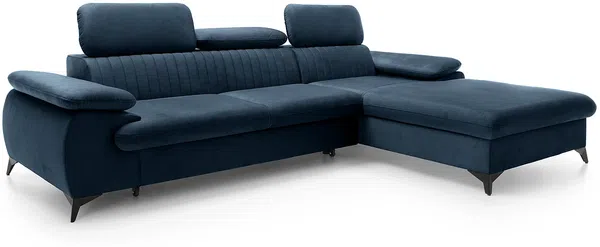 Vente-unique - SAMARA Sofa SamtStoff Grau - B 193 cm x H 75 cm x L 280 cm Bild 2