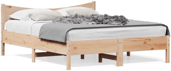 vidaXL Massivholzbett ohne Matratze 160x200 cm Kiefernholz 3216363 Bild 2