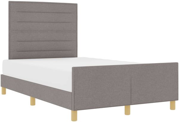 Doppelbett, Bettgestell Modernen mit Kopfteil Taupe 140 x 200 cm Stoff d1190e