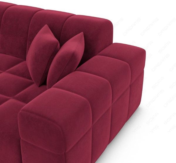 Couch Ibiza L Form in Samtstoff - Samtstoff - rot Bild 5