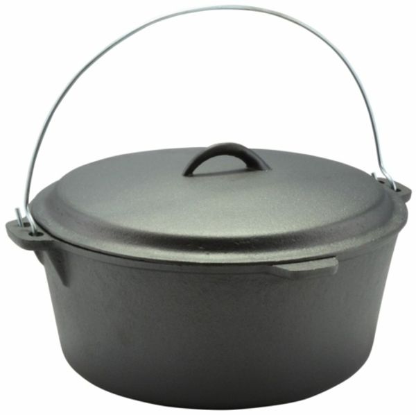 5L Kochtopf aus Gusseisen mit Deckel Metalldeckel Bräter Schmortopf Induktion