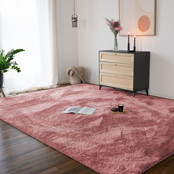 HOME DELUXE Hochflor Teppich SOFI - 180 x 120 cm Altrosa