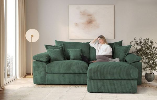 OTTO home Ecksofa Soft&Cosy XL L-Form, B: 246 cm - OTTO. Verlässliche Qualität, Mega-Sofa, Cord oder Chenille-Struktur, mit Federkern & 4 Zierkissen