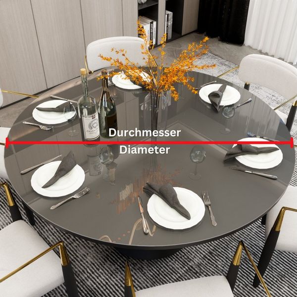 Blade Tischdecke Tischfolie Rund Transparente Glasklar 2 mm abgeschrägte Kante (Einzelartikel, Einzeln erhältlich), Kratzfest, geruchlos, REACH-konform, individuell zuschneidbar