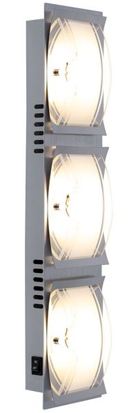 COB LED Wandleuchte, Chrom, Alu, Glas klar satiniert ADONIA