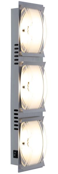 COB LED Wandleuchte, Chrom, Alu, Glas klar satiniert ADONIA