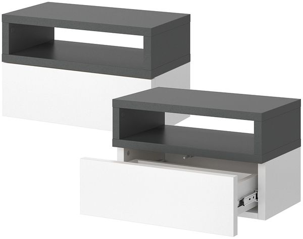 Nachttisch Urbano Anthrazit 2er Set Vicco
