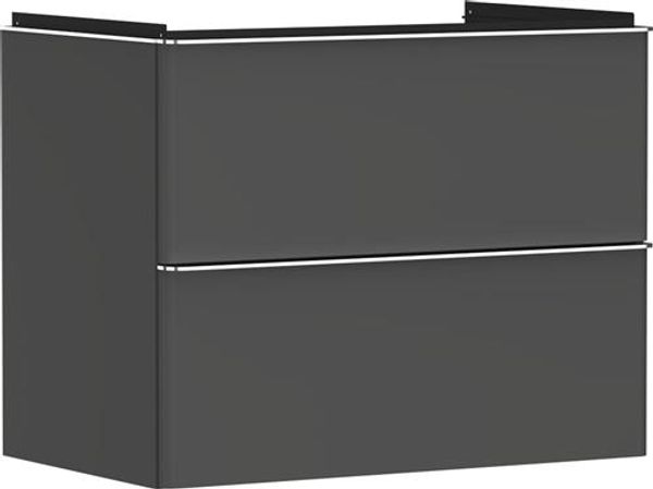 Unterschrank XeluQ 2 Schubladen 780x475 grau/chrom
