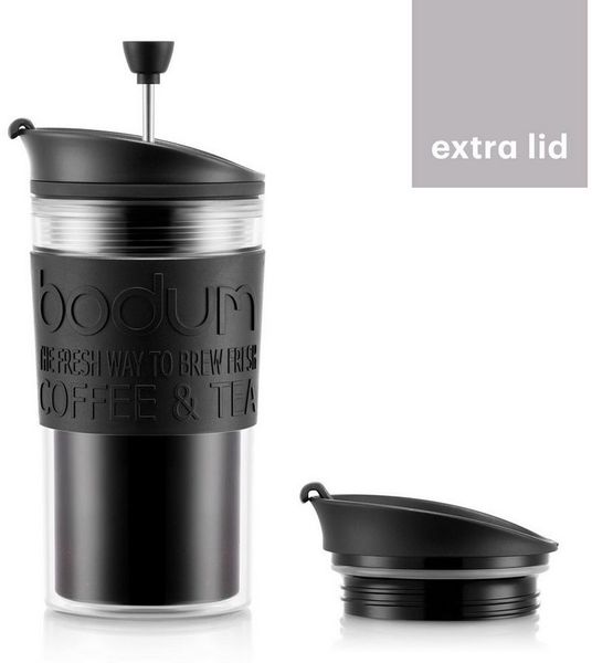 Bodum Besteck-Set Bodum Travel Press schwarz + free extra lid 350ml