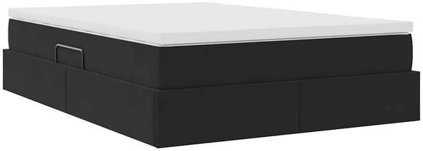 vidaXL Aufbewahrungsbett mit Matratze Schwarz 140 x 200 cm Samt 3370307 Bild 10
