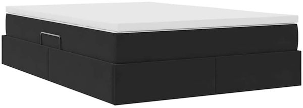 vidaXL Aufbewahrungsbett mit Matratze Schwarz 140 x 200 cm Samt 3370307 Bild 5