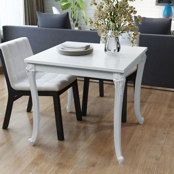 vidaXL Esstisch 80x80x76 cm Hochglanz-Weiß 243382