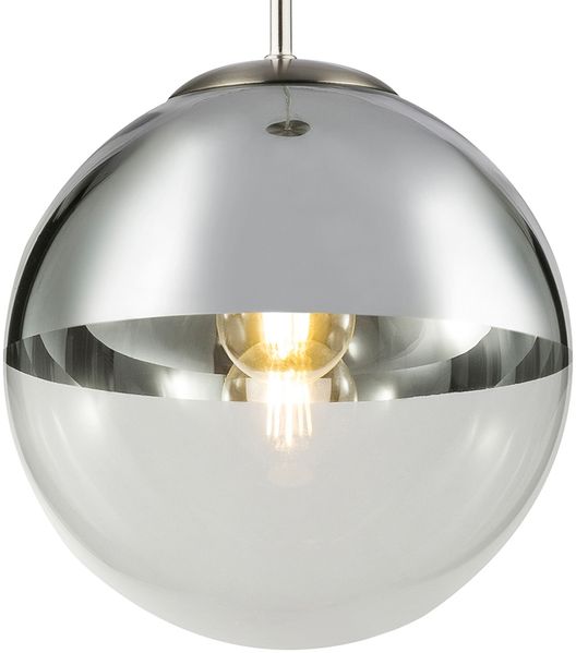 LED Hängelampe mit Glaskugel, Design in Chrom & Klarglas, Ø 25cm Bild 6