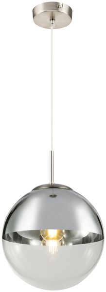 LED Hängelampe mit Glaskugel, Design in Chrom & Klarglas, Ø 25cm Bild 2