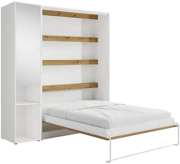 Vente-unique - RAPILI Bett Holz, Platte BeigeWeiß - B 50 cm239,2 cm x H 225,2 cm x L 229 cm Bild 3