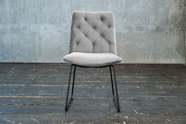 KAWOLA Stuhl NEW CHARME Esszimmerstuhl Velvet silber 87 x 66 x 52 cm