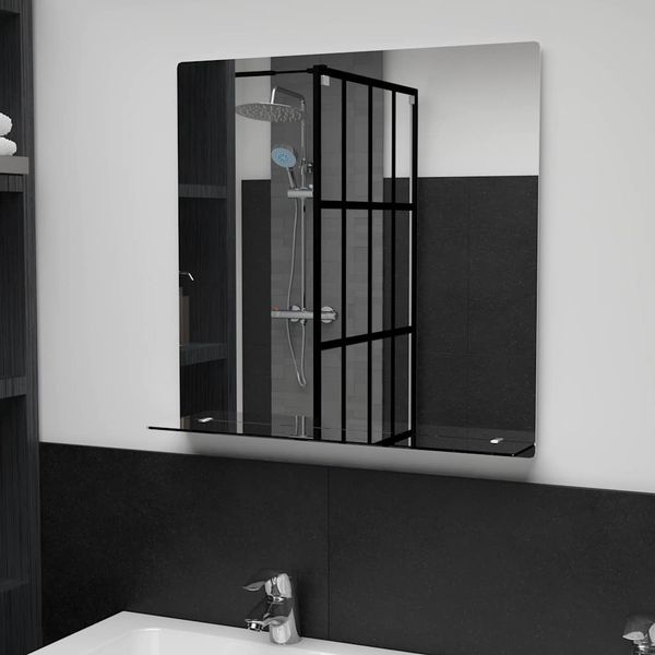 vidaXL Wandspiegel mit Regal 60×60 cm Hartglas 249439