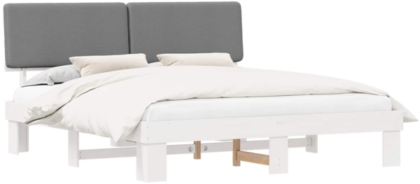vidaXL Bettgestell mit gepolstertem Kopfteil Hellgrau 180 x 200 cm 3398083