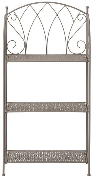 Dehner Blumenständer Regal Luca, ca. 115.5 x 29 x 58 cm, pulverbeschichtet, verspieltes Regal aus wetterbeständigem Metall