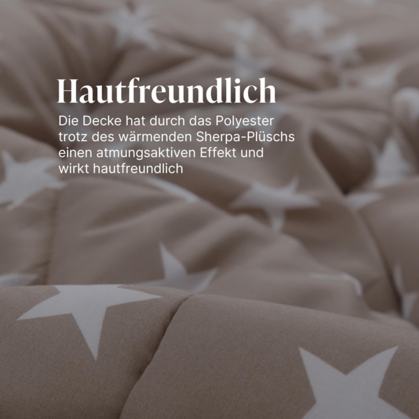 Wende Bettdecke 135x200cm - Steppbett Sherpa-Fleece und Mikrofaser Seite - warme Steppdecke (1400g Füllung) - Wende-Design - Flauschige Kuscheldecke Bild 3