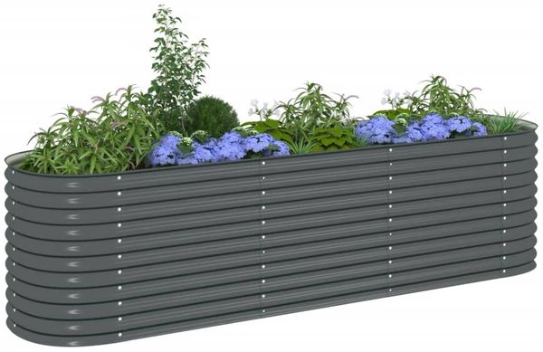 vidaXL Garten-Hochbeet 320x80x81 cm Verzinkter Stahl Grau 45522 Bild 3