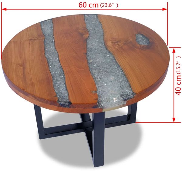 vidaXL Couchtisch Teak Harz 60 cm 243466 Bild 11
