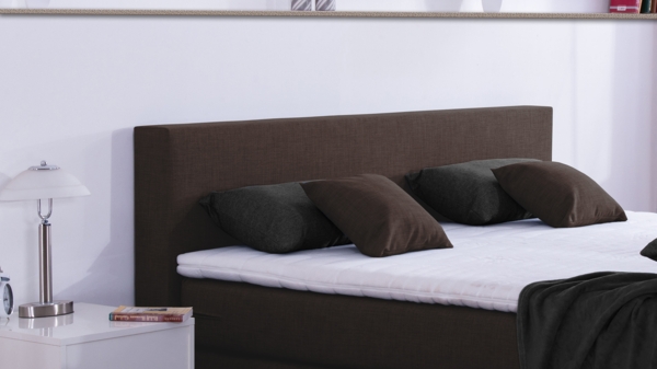 Meisterbetten Boxspringbett Vita 120x220 in W-Dark Brown, Matratzenbezug Nano, Komfortschaum-Topper Bild 3